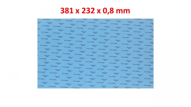 Doppelseitiges Klebeband mit Acrylkleber, 381 x 232 x 0,8 mm | hanak-trade.de